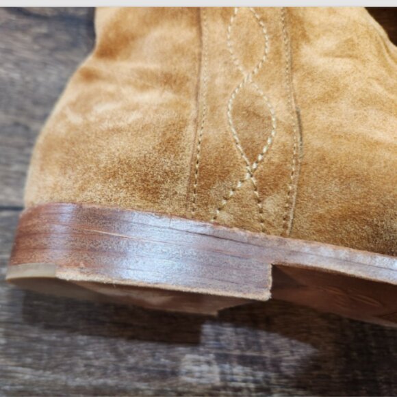 Joie Pinyon Western Boho Suede Pull On Ankle Booties - Picture 14 of 15